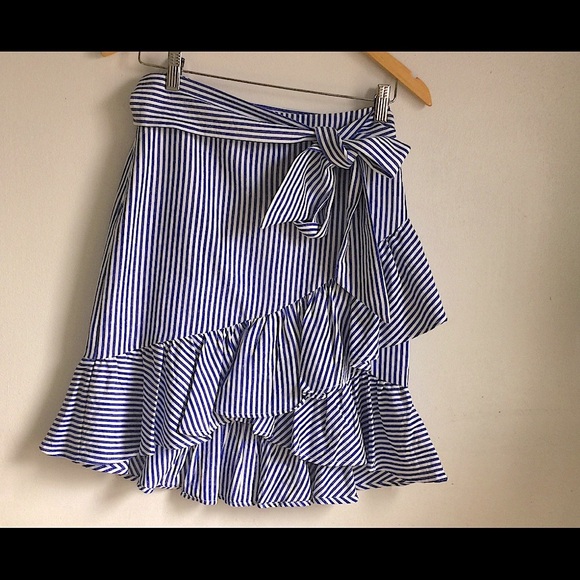 Pookie & Sebastian Dresses & Skirts - POOKIE & SEBASTIAN Ruffle Striped Skirt